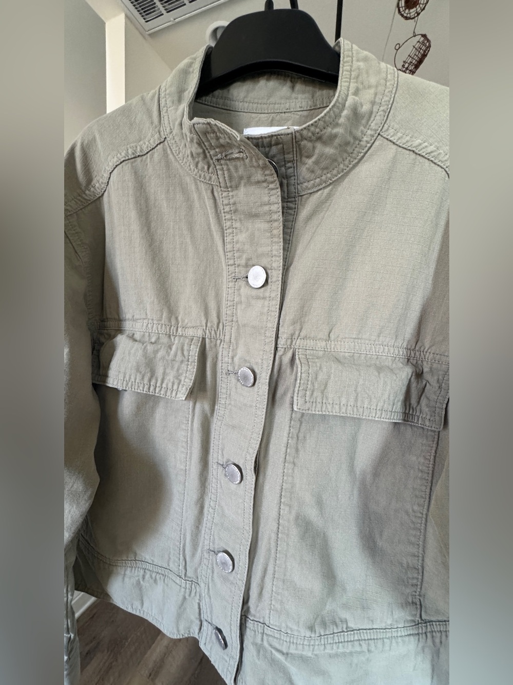 Anthropologie Light Khaki Boxy Jean Jacket